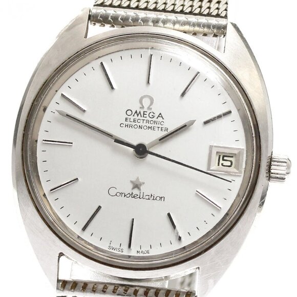 OMEGA Constellation Electronic date Silver Dial tuning fork Men's Watch